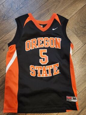 Nike Oregon State Beavers #5 Black & Orange Basketball Jersey